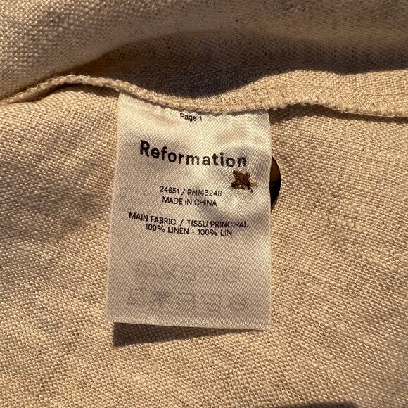 NWOT Reformation Dress Jill Linen A-Line Mini Oatmeal Clean Girl Boho Sundress - Picture 7 of 7